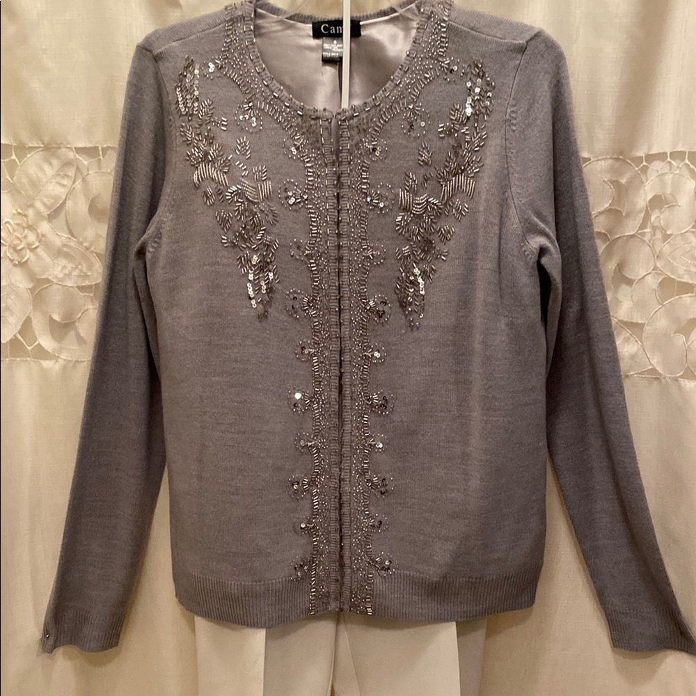 Cami NYC Gray Embellished Cardigan